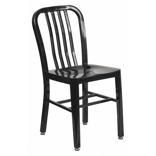 Gael Commercial Grade Black Metal Indoor-Outdoor Chair