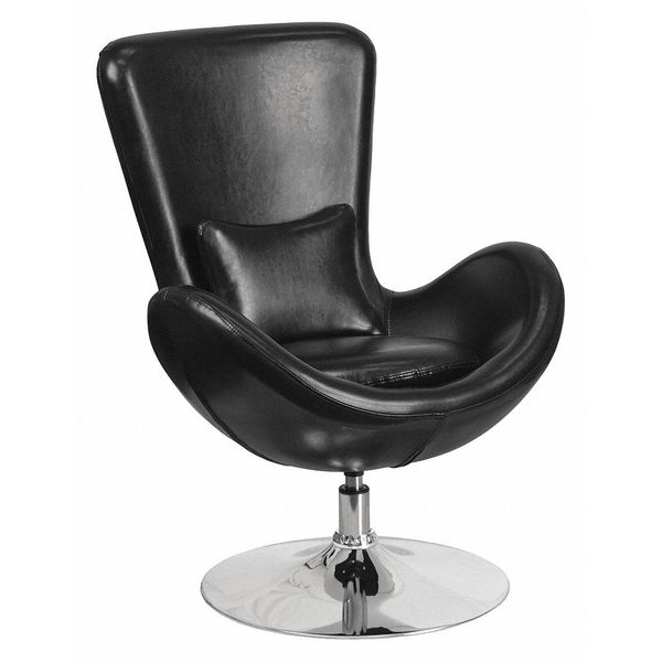 Black LeatherSoft Side Reception Chair, 30 W 30