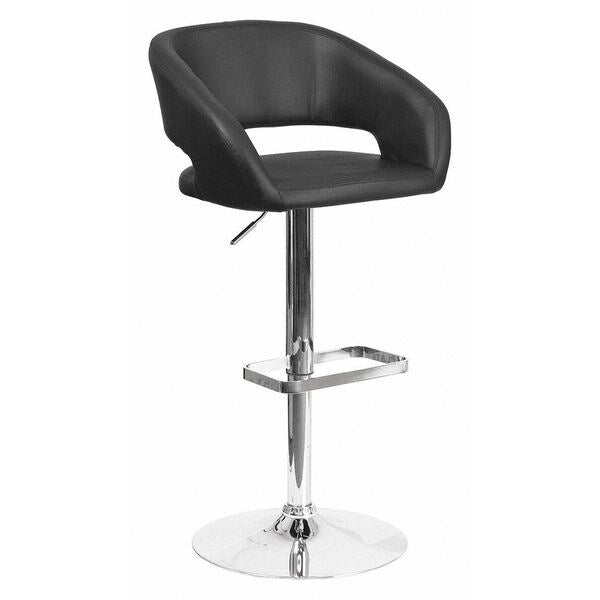 Black Vinyl Adjustable Height Barstool