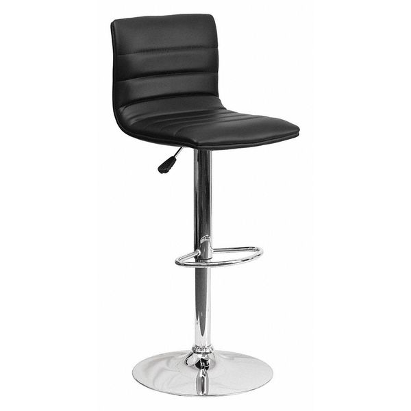 Black Vinyl Barstool, Adj Height