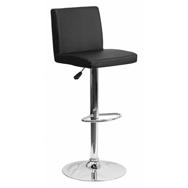 Black Vinyl Barstool, Adj Height