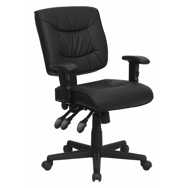 Leather Contemporary Chair, 18-1/4
