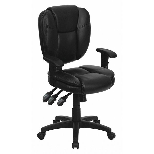 Leather Contemporary Chair, 18-1/4