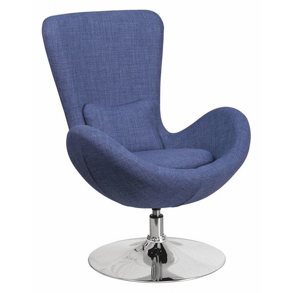 Blue Fabric Side Reception Chair, 30 W 30