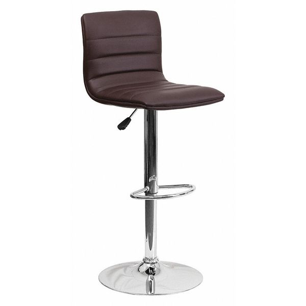 Brown Vinyl Barstool, Adj Height