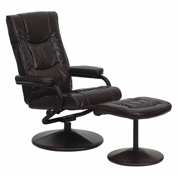 Brown LeatherSoft Recliner with Ottoman