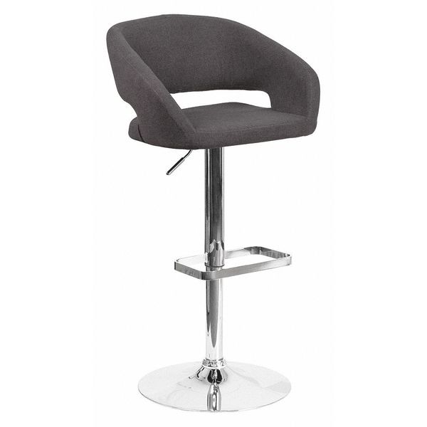 Charcoal Fabric Adjustable Height Barstool