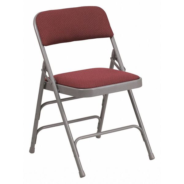 Burgundy Fabric Metal Chair