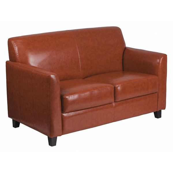 Cognac Leather Loveseat, 29