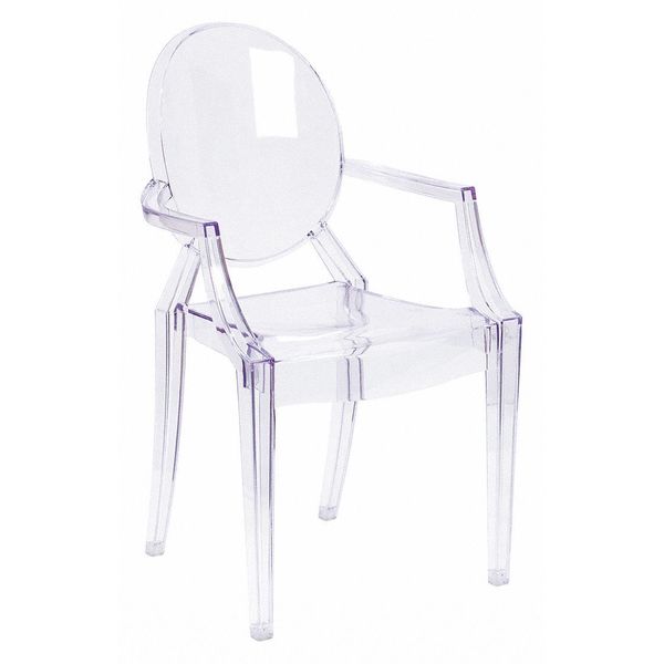 Shirley Ghost Chair with Arms in Transparent Crystal