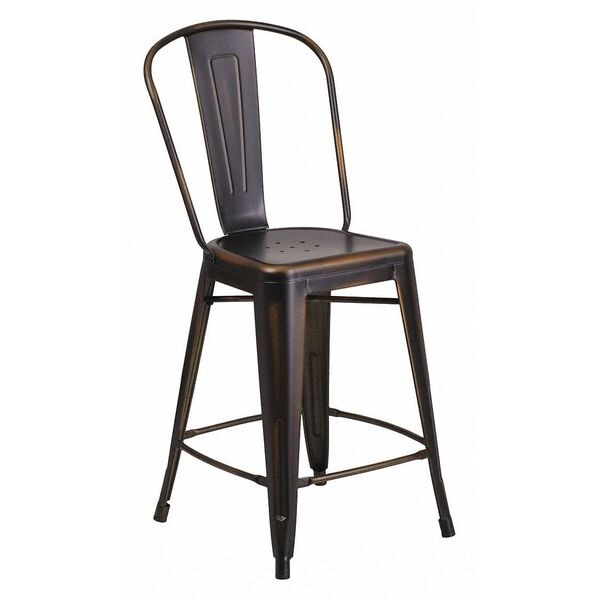 Distressed Copper Metal Stool
