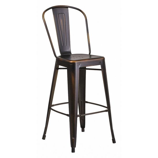Distressed Copper Metal Stool