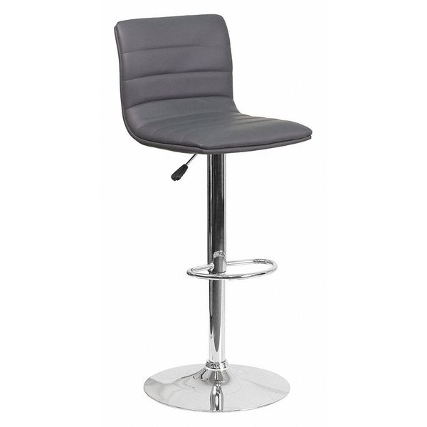 Gray Vinyl Barstool, Adj Height
