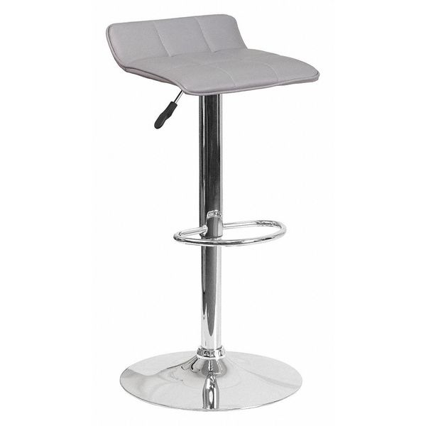 Gray Vinyl Barstool, Adj Height