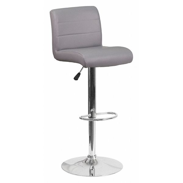 Gray Vinyl Barstool, Adj Height