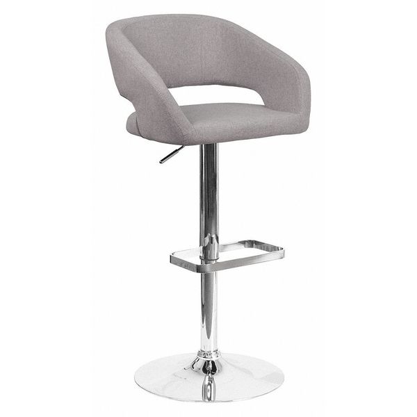 Gray Fabric Adjustable Height Barstool