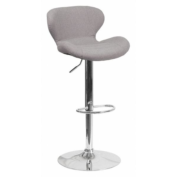 Gray Fabric Barstool, Adj Height