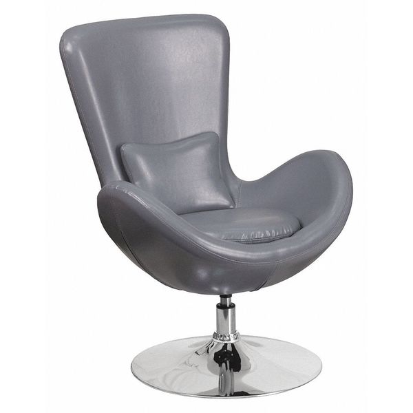Gray LeatherSoft Side Reception Chair, 30 W 30