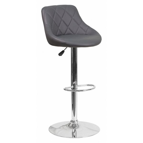 Gray Vinyl Barstool, Adj Height