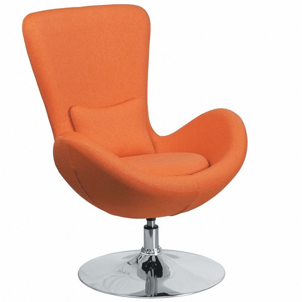 Orange Fabric Side Reception Chair, 30 W 30