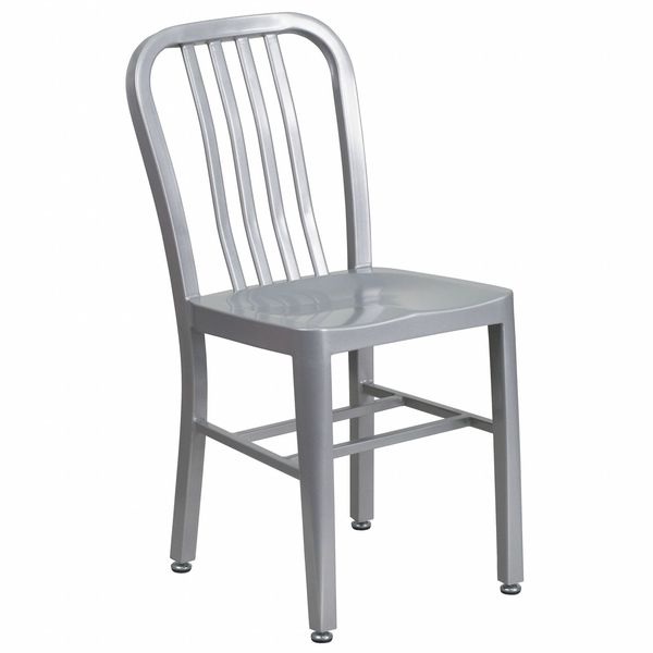 Gael Commercial Grade Silver Metal Indoor-Outdoor Chair