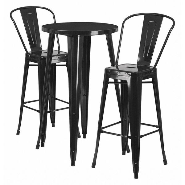 Round Black Metal Bar Set, 24RD, 24