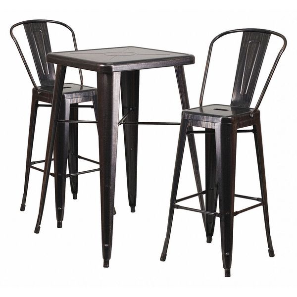 Antique Metal Bar Set, 23.75SQ