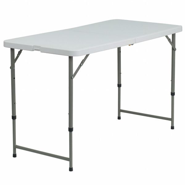 Rectangle Wh 24X48 Plastic Fold Table, 23.75