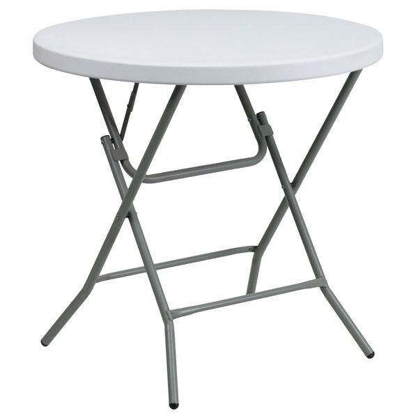 Round Wh 32Rnd Plastic Fold Table, 31.5