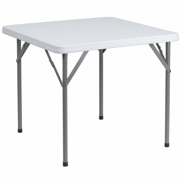 Square Wh 34Sq Plastic Fold Table, 34.25