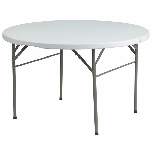 Round Wh 48Rnd Plastic Bi-Fold Table, 47.75
