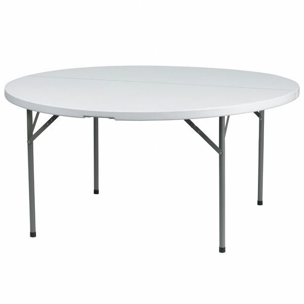 Round Wh 60Rnd Plastic Fold Table, 60