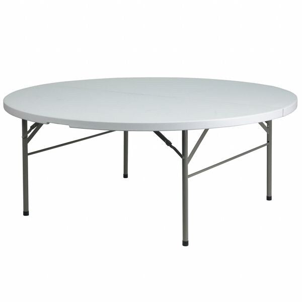 Round Wh 72Rnd Plastic Bi-Fold Table, 71