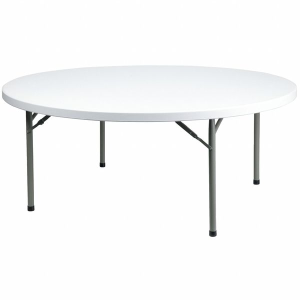 Round Wh 72Rnd Plastic Fold Table, 71