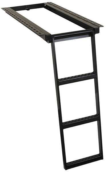 Black Powder Coated Steel Retractable Truck Steps