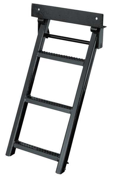 Black Powder Coated Steel Retractable Truck Steps
