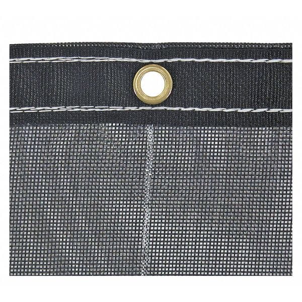 Mesh Tarp, 7 x 15 ft, 10 mil, PVC Coated Polyester, Standard Duty, Black, UV Resistant