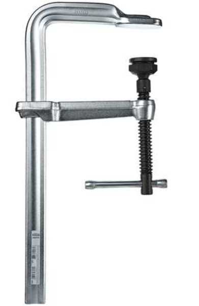 Bar Clamp, Max Jaw Opening 16 in, Throat Depth 5 1/2 in, Steel Handle