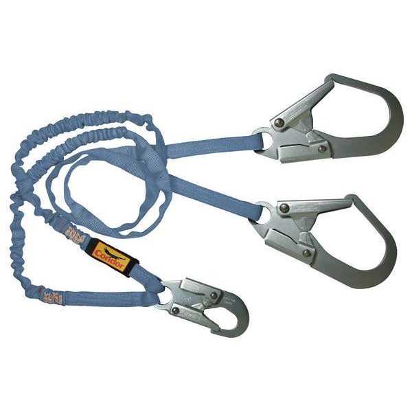 Shock Absorbing Lanyard, 6 ft., 310 lb. Weight Capacity, Blue
