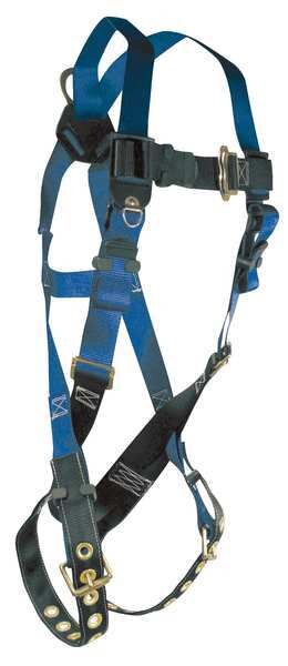Full Body Harness, Vest Style, Universal, Polyester, Black/Blue