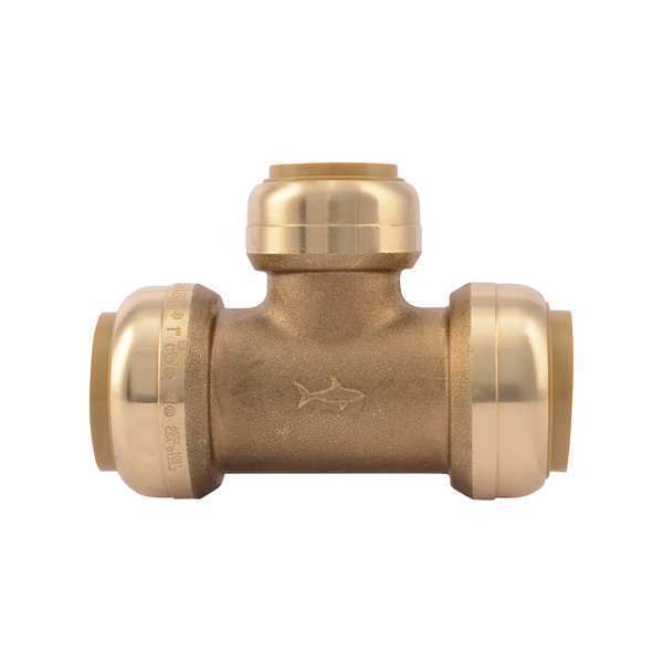 DZR Brass Reducing Tee, 1 in x 1 in x 3/4 in Tube Size