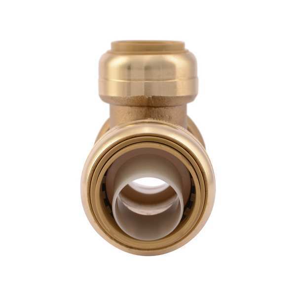 DZR Brass Reducing Tee, 1 in x 1 in x 3/4 in Tube Size