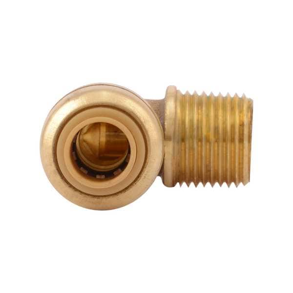 Chrome Plated DZR Brass 90 Degree Male Elbow, 3/8 in Tube Size