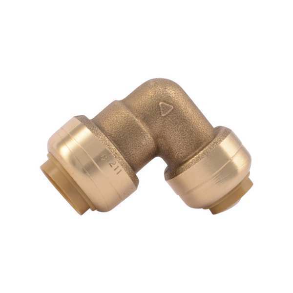 DZR Brass Elbow, 90 Degrees, 1/2 in x 3/8 in Tube Size
