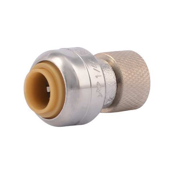 DZR Brass Stop Adapter, 1/4 in x 3/8 in Tube Size
