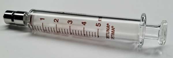 Glass Syringe, Metal Luer Lock, 5 mL