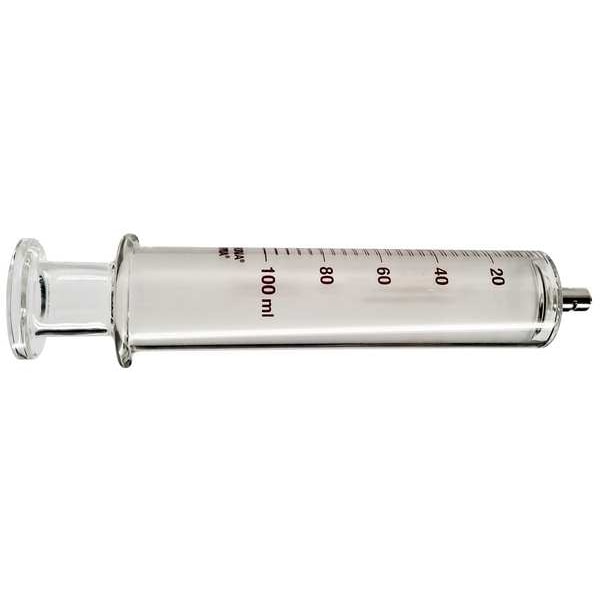 Glass Syringe, Metal Luer Lock, 100 mL