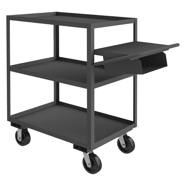 Steel Order-Picking Utility Cart with Lipped Metal Shelves, Flat, 3 Shelves, 3,600 lb