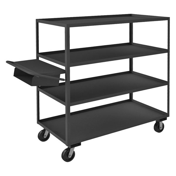 Steel Order-Picking Utility Cart with Lipped Metal Shelves, Flat, 4 Shelves, 3,600 lb
