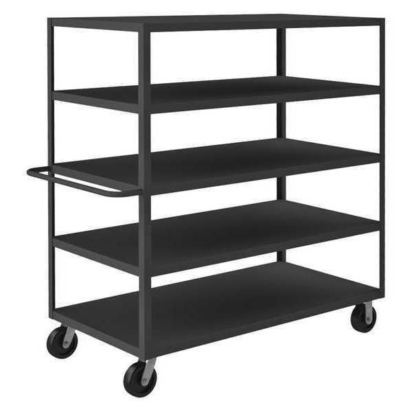 Steel Utility Cart with Flush Metal Shelves, Flat, 5 Shelves, 3,000 lb